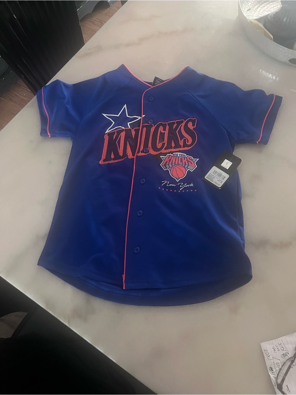 NBA Kids New York Knicks Royal Blue Button Front Jersey Top🧡💙